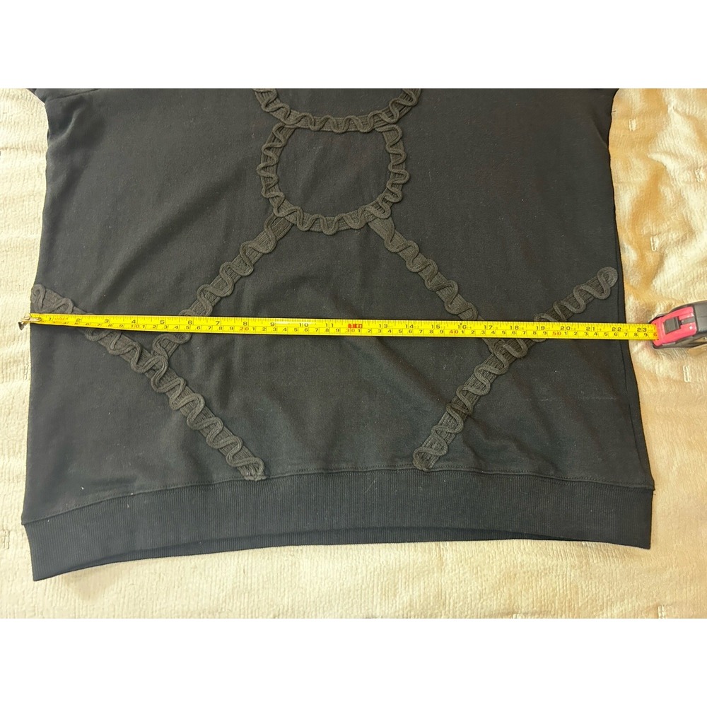 Eloquii Plus Size 14/16 Sweatshirt Black Long Sleeve Round Neck Cutout Beads - Picture 11 of 14